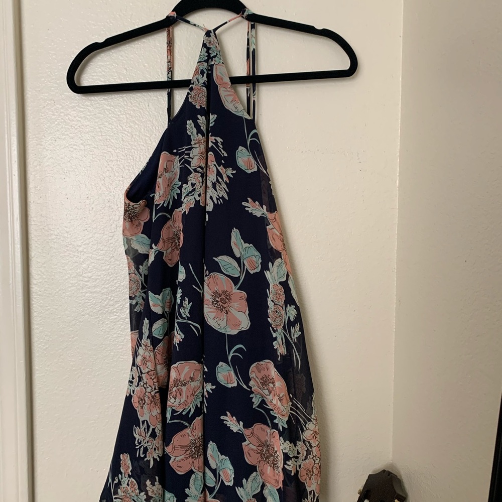 Navy blue dress with flowers 🌸